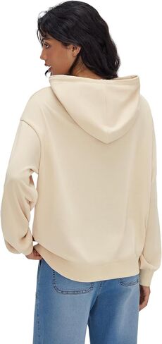 CIDER Cute Cat Graphic Hoodie Womens Long Sleeve Going Out Pullover Sweatshirt Casual Loose Fit Beige in Saudi Arabia