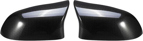 أغطية أغطية مرآة جانبية من AtticZone متوافقة مع BMW X5 F15، X6 F16، X3 F25، X4 F26 2014-2018، غطاء مرآة الرؤية الخلفية للباب بديل على شكل قرن، أسود لامع in Kuwait