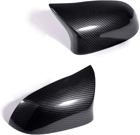 أغطية أغطية مرآة جانبية من AtticZone متوافقة مع BMW X5 F15، X6 F16، X3 F25، X4 F26 2014-2018، غطاء مرآة الرؤية الخلفية للباب بديل على شكل قرن، أسود لامع in Kuwait
