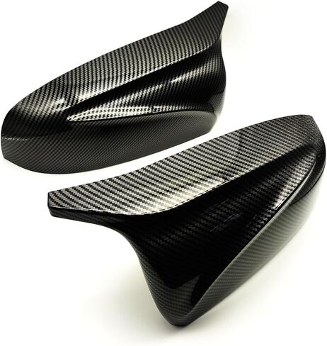 أغطية أغطية مرآة جانبية من AtticZone متوافقة مع BMW X5 F15، X6 F16، X3 F25، X4 F26 2014-2018، غطاء مرآة الرؤية الخلفية للباب بديل على شكل قرن، أسود لامع in Kuwait
