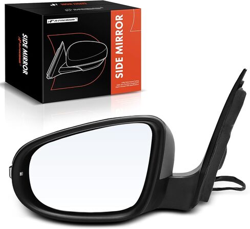 A-Premium Driver Side Power Door Mirror - Compatible with Volkswagen Golf/GTI 2010-2014, Golf R 2012-2013 - Heated Power Folding Black Outside Rear View Mirror w/Turn Signal and Puddle Light in Saudi Arabia