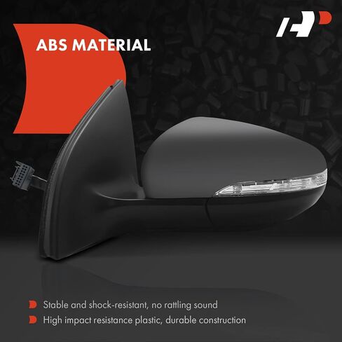 A-Premium Driver Side Power Door Mirror - Compatible with Volkswagen Golf/GTI 2010-2014, Golf R 2012-2013 - Heated Power Folding Black Outside Rear View Mirror w/Turn Signal and Puddle Light in Saudi Arabia