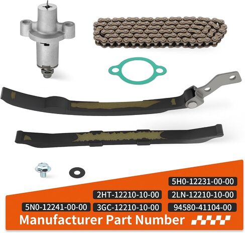 For Yamaha MOTO-4 200 225 250 YFM200 YFM225 YFM250 TTR225 TTR230 Cam Timing Chain & Tensioner Guide w/Gasket 2HT-12210-10-00 in Saudi Arabia