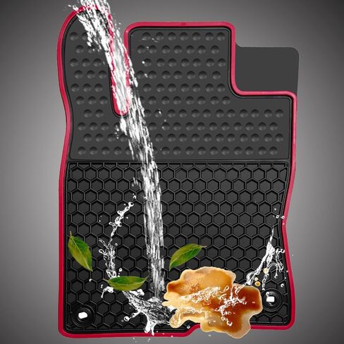 Car Floor Mat Custom Fit for Honda Pilot 2016-2022 All Black Rubber Auto Liner Mats All Weather Protection Odorless (No Elite Models) in Kuwait