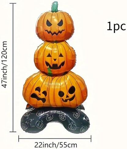 Scary Halloween Hanging Ornament Foil Pumpkin Large Decorations for Halloween Birthday Party Supplies, Orange in Saudi Arabia