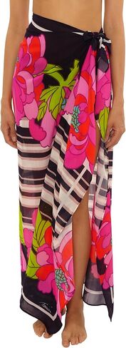 Trina Turk Women's Standard Bougainvillea Pareo, Casual, Floral Print, Beach Cover Ups, Multicolor in Kuwait
