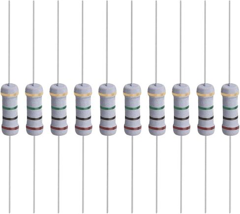 YOKIVE 50 Pcs Metal Oxide Film Resistors, Axis Lead Resistor, Keep Normal Circuit Operation, Great for Electric Power Equipment (Grey, 1W, 2.4 Ohm) in Saudi Arabia