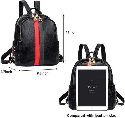 Mynos Fashion Backpack Bag Purse For Women Leather Mini Rucksack Zipper Travel Daypack Ladies Shoulder Bag Tote (A-Small Black) in Saudi Arabia