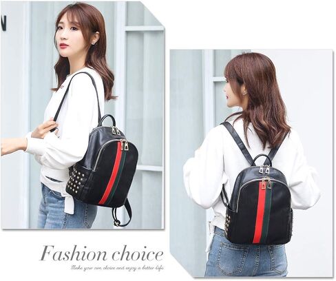 Mynos Fashion Backpack Bag Purse For Women Leather Mini Rucksack Zipper Travel Daypack Ladies Shoulder Bag Tote (A-Small Black) in Saudi Arabia