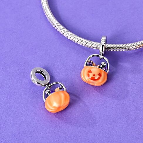 Parmuz Halloween Pumpkin Charms Ghost Black Cat Cross Charm Sterling Silver 925 Halloween Horror Beads for Bracelet/Necklace Jewelry for Women in Saudi Arabia