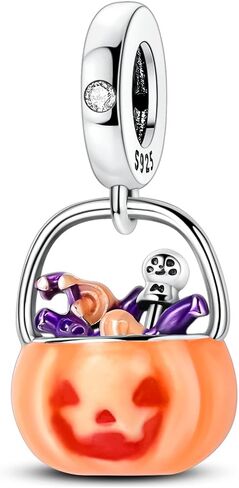 Parmuz Halloween Pumpkin Charms Ghost Black Cat Cross Charm Sterling Silver 925 Halloween Horror Beads for Bracelet/Necklace Jewelry for Women in Saudi Arabia