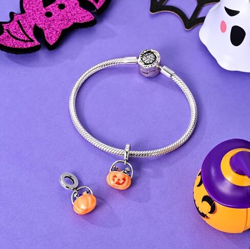 Parmuz Halloween Pumpkin Charms Ghost Black Cat Cross Charm Sterling Silver 925 Halloween Horror Beads for Bracelet/Necklace Jewelry for Women in Saudi Arabia