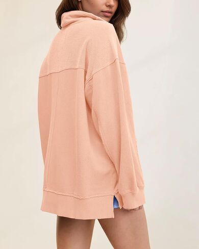 Gacaky Sweatshirt for Women Oversized Casual Open Neck Sweaters Hoodies Comfy Fall Pullover Tops Fashion Outfits Clothes in Kuwait