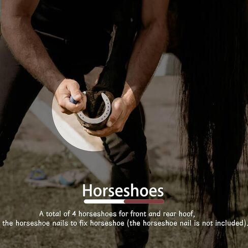 Horseshoes, 4PCS Aluminum Alloy Horse Shoes, Horse Riding Tool Horseshoe Kit for Horseshoe Palms Horse Riding Tool, Equipment Accessories for Indoor or Outdoor in Saudi Arabia