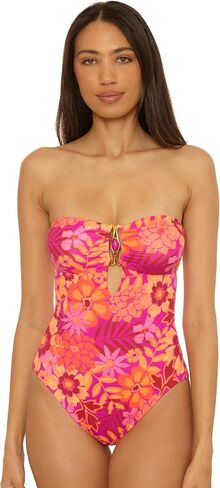 BECCA Women's Copacabana Bandeau One Piece Swimsuit, Adjustable, Bathing Suits in Saudi Arabia