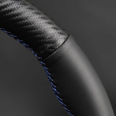 DIY Microfiber Leather Steering Wheel Cover with Matte Carbon Fiber Design and Marker，Sew On Steering Wheel Wrap,Universal Size for Most Cars,Suvs,Trucks,Yellow in Kuwait