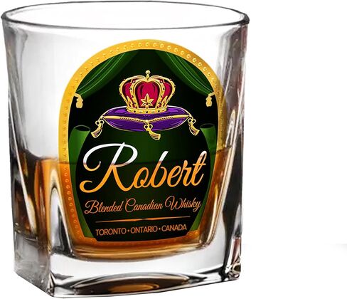 Personalized Royal Whiskey Glasses Set of 2, Custom Crown Whiskey Tumbler, Gift for Dad, Canadian Whisky Glass, Birthday Gift, Father's Day Gift, Whiskey Glass Set in Saudi Arabia