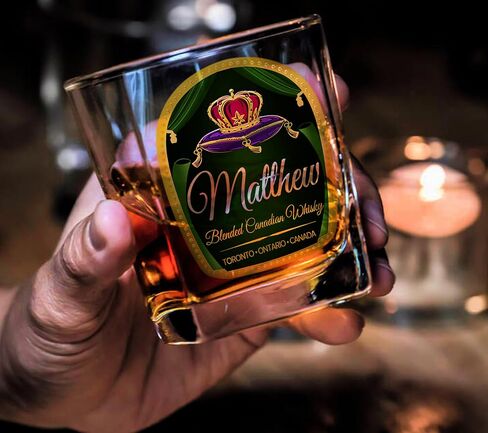Personalized Royal Whiskey Glasses Set of 2, Custom Crown Whiskey Tumbler, Gift for Dad, Canadian Whisky Glass, Birthday Gift, Father's Day Gift, Whiskey Glass Set in Saudi Arabia