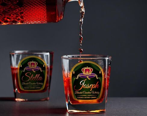 Personalized Royal Whiskey Glasses Set of 2, Custom Crown Whiskey Tumbler, Gift for Dad, Canadian Whisky Glass, Birthday Gift, Father's Day Gift, Whiskey Glass Set in Saudi Arabia
