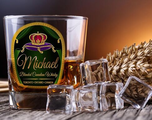 Personalized Royal Whiskey Glasses Set of 2, Custom Crown Whiskey Tumbler, Gift for Dad, Canadian Whisky Glass, Birthday Gift, Father's Day Gift, Whiskey Glass Set in Saudi Arabia