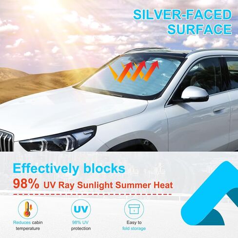 Windshield Sun Shade Compatible with Range Rover Evoque L551 2012-2018, Front Window Sunshade Heat Blocker Visor Protector Reflective Sunshade Keep Your Car Cooler,1PCS in Saudi Arabia