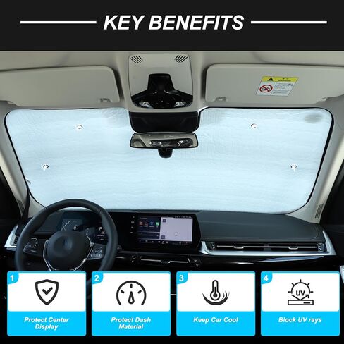 Windshield Sun Shade Compatible with Range Rover Evoque L551 2012-2018, Front Window Sunshade Heat Blocker Visor Protector Reflective Sunshade Keep Your Car Cooler,1PCS in Saudi Arabia