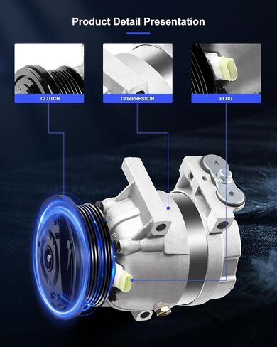 ECCPP Air Conditioning Compressor 1996-2005 for Buick Century for Chevrolet Impala Lumina for Malibu Monte Carlo for Oldsmobile Cutlass A/C Compressor with Clutch in Saudi Arabia