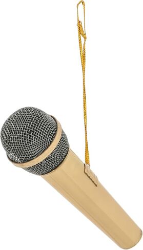 Broadway Gifts Co Polished Gold Tone Microphone - 3" Brass Hanging Ornament - Microphone Ornament - Gifts for Musicians & Singers in Saudi Arabia