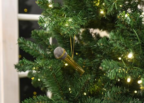 Broadway Gifts Co Polished Gold Tone Microphone - 3" Brass Hanging Ornament - Microphone Ornament - Gifts for Musicians & Singers in Saudi Arabia