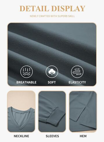 eytino plus sweatshirts للنساء الضخمات V الرقبة طويلة الأكمام طويلة الأكمام 2025 ملابس أزياء الخريف (1x-5x) in Saudi Arabia