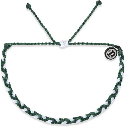 Pura Vida Bracelet Mini Braided Bracelet for Women - One Size, Green & White in Saudi Arabia