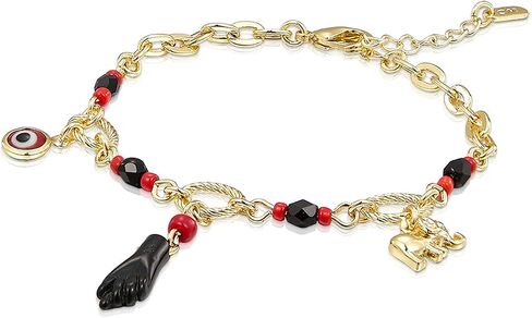 14K Gold Plated Brass Azabash Bracelets,Adjustable Evil Eye Pendant Bracelet,Boho Evil Eye Jewelry for Women in Saudi Arabia