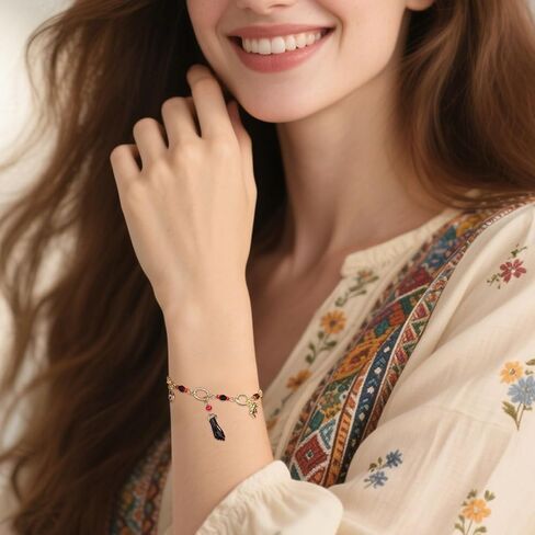 14K Gold Plated Brass Azabash Bracelets,Adjustable Evil Eye Pendant Bracelet,Boho Evil Eye Jewelry for Women in Saudi Arabia