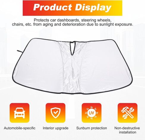 Car Windshield Sunshade for Smart Fortwo/Forfour 453/451/450 (2009-2016) - Foldable Reflective Sun Visor Protector, UV Rays & Heat Shield, Custom Fit Front Window Sunshade (Silver - Memory Wire) in Saudi Arabia