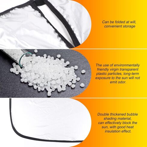 Car Windshield Sunshade for Smart Fortwo/Forfour 453/451/450 (2009-2016) - Foldable Reflective Sun Visor Protector, UV Rays & Heat Shield, Custom Fit Front Window Sunshade (Silver - Memory Wire) in Saudi Arabia
