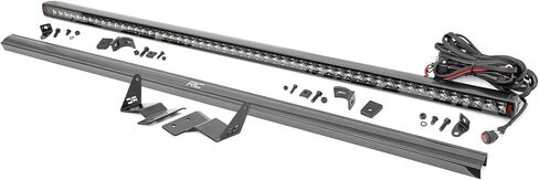 طقم شريط إضاءة LED مقاس 50 بوصة من Rough Country لسيارة Ford Bronco (2021-2025) - حامل الزجاج الأمامي العلوي، سلسلة طيف 480 وات، 43,200 لومن، بقعة كومبو وشعاع فيضان in Saudi Arabia
