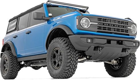 طقم شريط إضاءة LED مقاس 50 بوصة من Rough Country لسيارة Ford Bronco (2021-2025) - حامل الزجاج الأمامي العلوي، سلسلة طيف 480 وات، 43,200 لومن، بقعة كومبو وشعاع فيضان in Saudi Arabia