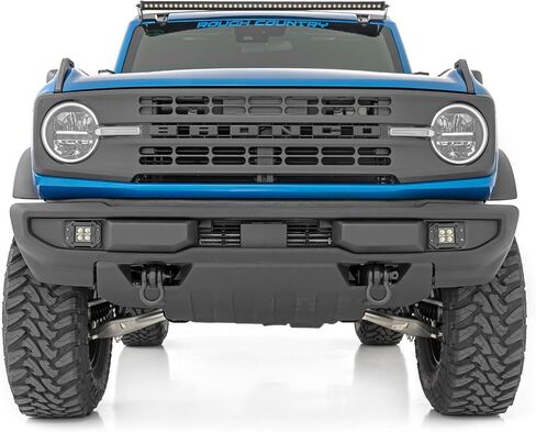 طقم شريط إضاءة LED مقاس 50 بوصة من Rough Country لسيارة Ford Bronco (2021-2025) - حامل الزجاج الأمامي العلوي، سلسلة طيف 480 وات، 43,200 لومن، بقعة كومبو وشعاع فيضان in Saudi Arabia