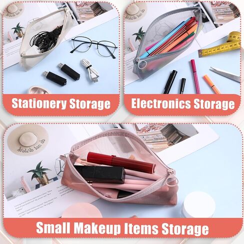 3 Pcs Mesh Makeup Brush Bag, Nylon Mesh Zipper Pouch Bags Portable Mesh Zipper Pouch Bags Mesh Makeup Bags with Zipper Mesh Makeup Brush Pouch for Travel Office Home Accessories in Saudi Arabia