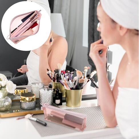 3 Pcs Mesh Makeup Brush Bag, Nylon Mesh Zipper Pouch Bags Portable Mesh Zipper Pouch Bags Mesh Makeup Bags with Zipper Mesh Makeup Brush Pouch for Travel Office Home Accessories in Saudi Arabia