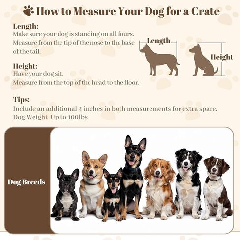 Dog Crate Furniture with Cushion for Large Dogs, 36" Indoor Wooden Dog Kennel with 270° Swivel Door, 360° Rotating Feeder, Decorative Heavy Duty Dog House with Double Locks & Bowls, Rustic Brown in Kuwait