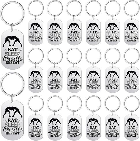 Quelay 24 قطعة سلسلة مفاتيح المصارعة ملهمة سلاسل المفاتيح المصارعة سحر حلقة رئيسية المصارعة هدايا عيد الميلاد السائبة للمصارعين ومشجعي المصارعة in Kuwait