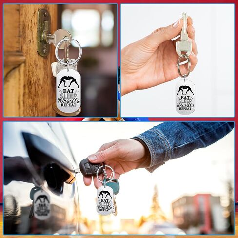 Quelay 24 قطعة سلسلة مفاتيح المصارعة ملهمة سلاسل المفاتيح المصارعة سحر حلقة رئيسية المصارعة هدايا عيد الميلاد السائبة للمصارعين ومشجعي المصارعة in Kuwait