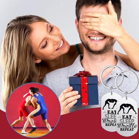 Quelay 24 قطعة سلسلة مفاتيح المصارعة ملهمة سلاسل المفاتيح المصارعة سحر حلقة رئيسية المصارعة هدايا عيد الميلاد السائبة للمصارعين ومشجعي المصارعة in Kuwait