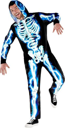 زي هيكل عظمي رجالي من Morph، زي بدلة هيكل عظمي للبالغين، زي هيكل عظمي للكبار للرجال، زي هيكل عظمي للهالوين للرجال in Kuwait