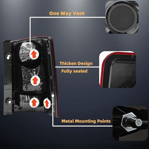 Tail Lights Compatible with Honda Pilot 2009 2010 2011 2012 2013 2014 2015 Driver and Passenger Side Rear Lamps (OE Red) in Kuwait