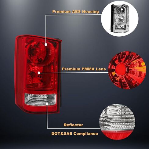 Tail Lights Compatible with Honda Pilot 2009 2010 2011 2012 2013 2014 2015 Driver and Passenger Side Rear Lamps (OE Red) in Kuwait