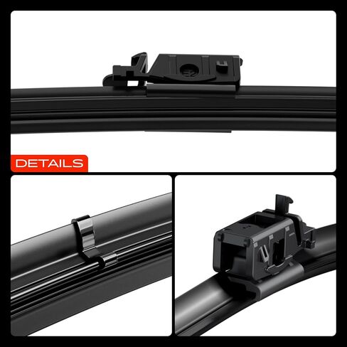 A-Premium Pack of 2 Windshield Wiper Blades with Wear Indicator & Towel - Compatible with Mercedes-Benz C257 series CLS53 AMG, CLS450, 2019-2023 - 24" and 22", MB Connector, Left and Right in Saudi Arabia