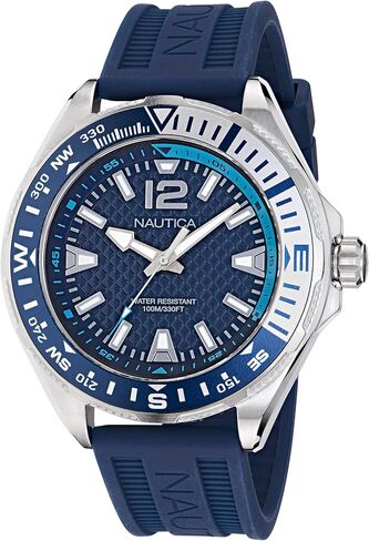 Nautica Men's NAPCWS303 Clearwater Beach Black Silicone Strap Watch in Saudi Arabia