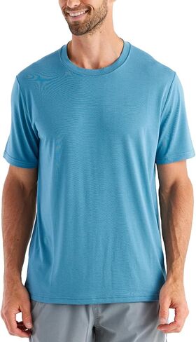 Free Fly Men's Motion Tee - Crew Neck Bamboo Viscose T-Shirt with Sun Protection UPF 50+ in Saudi Arabia